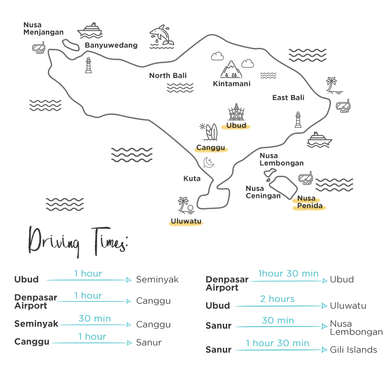 Bali Travel Guide Map